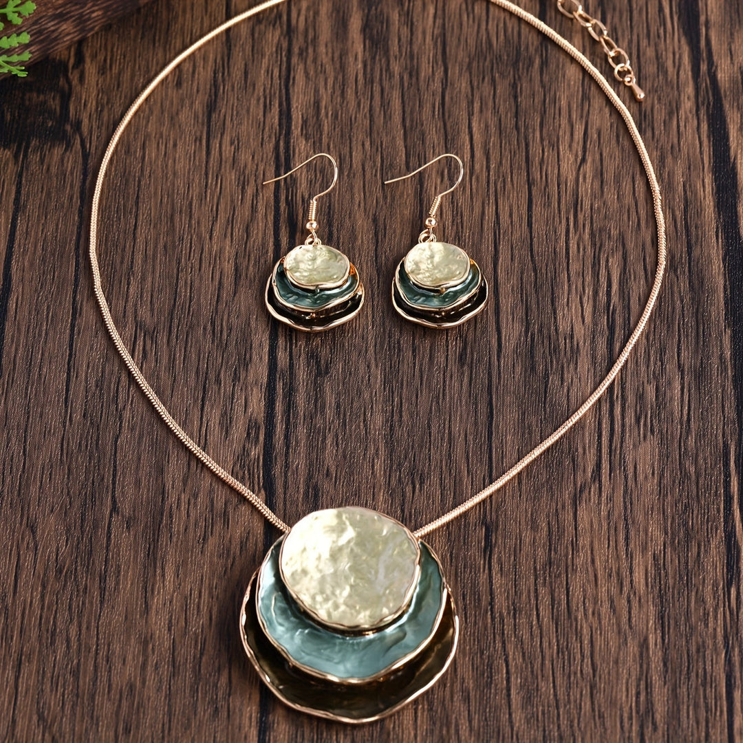 Handmade Boho Enamel Necklace & Earring Set