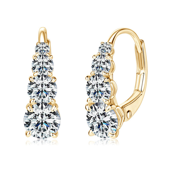 Victoria Gold Four-Stone Earrings