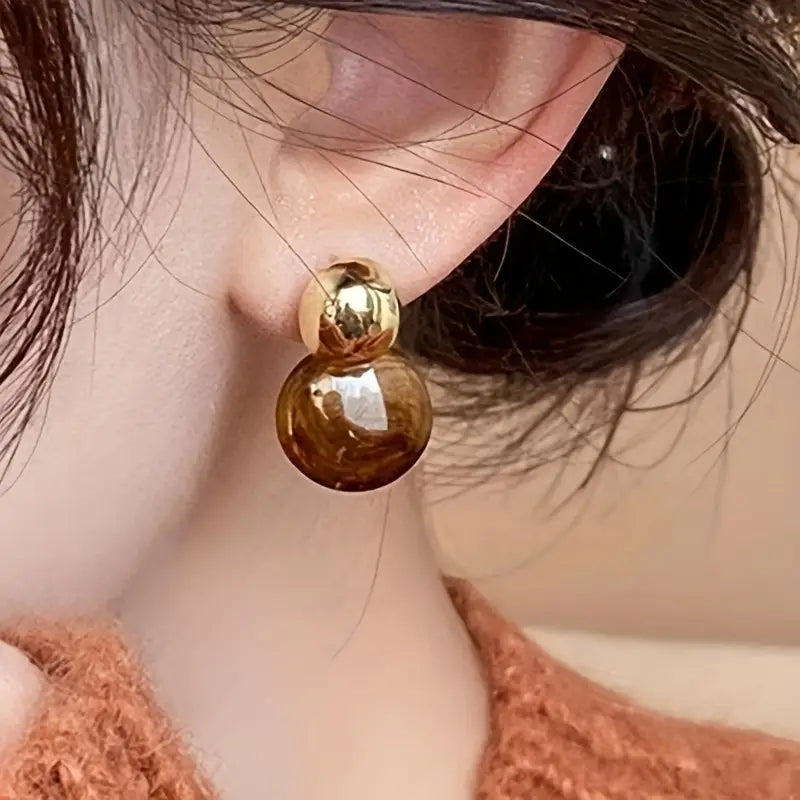 Aurélie Gold Amber Earrings