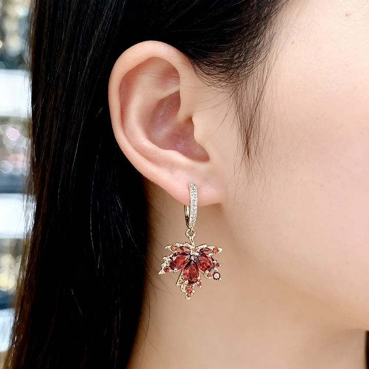 Zirconia Gold Leaf Earrings