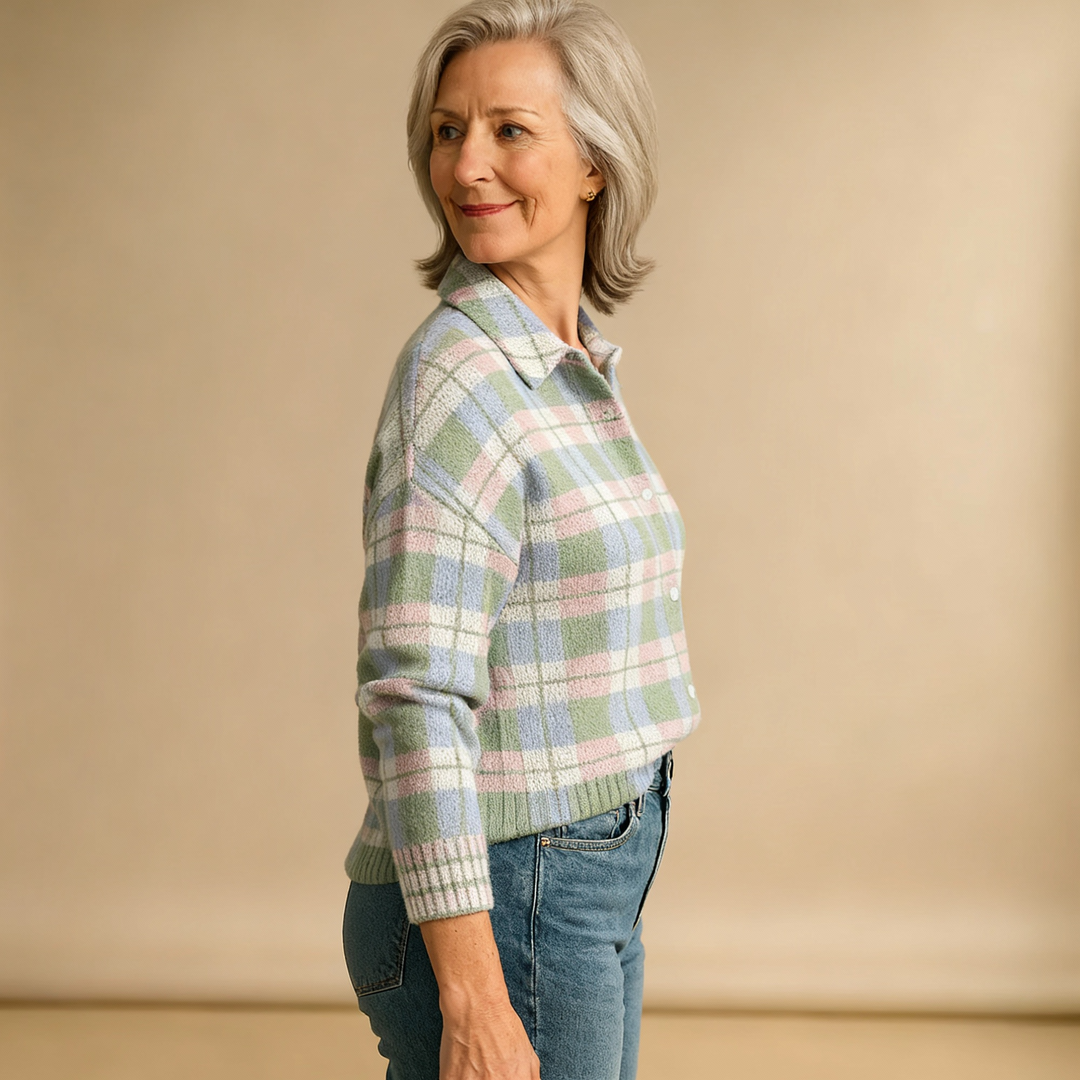 Lena | Checked Blouse in Fresh Pastel Colours