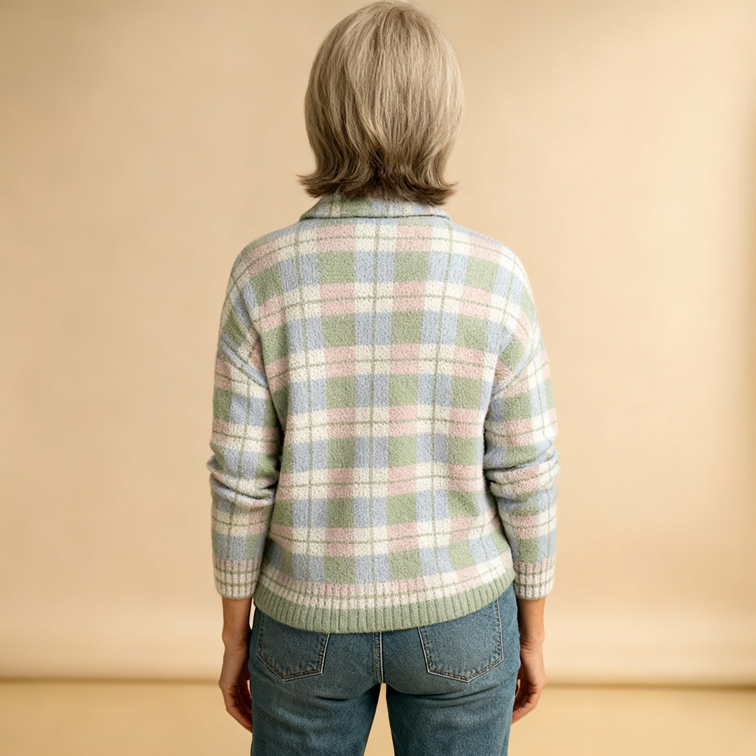 Lena | Checked Blouse in Fresh Pastel Colours