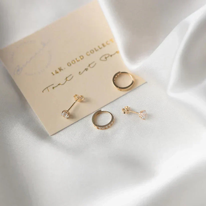 Moonstone Button Earrings