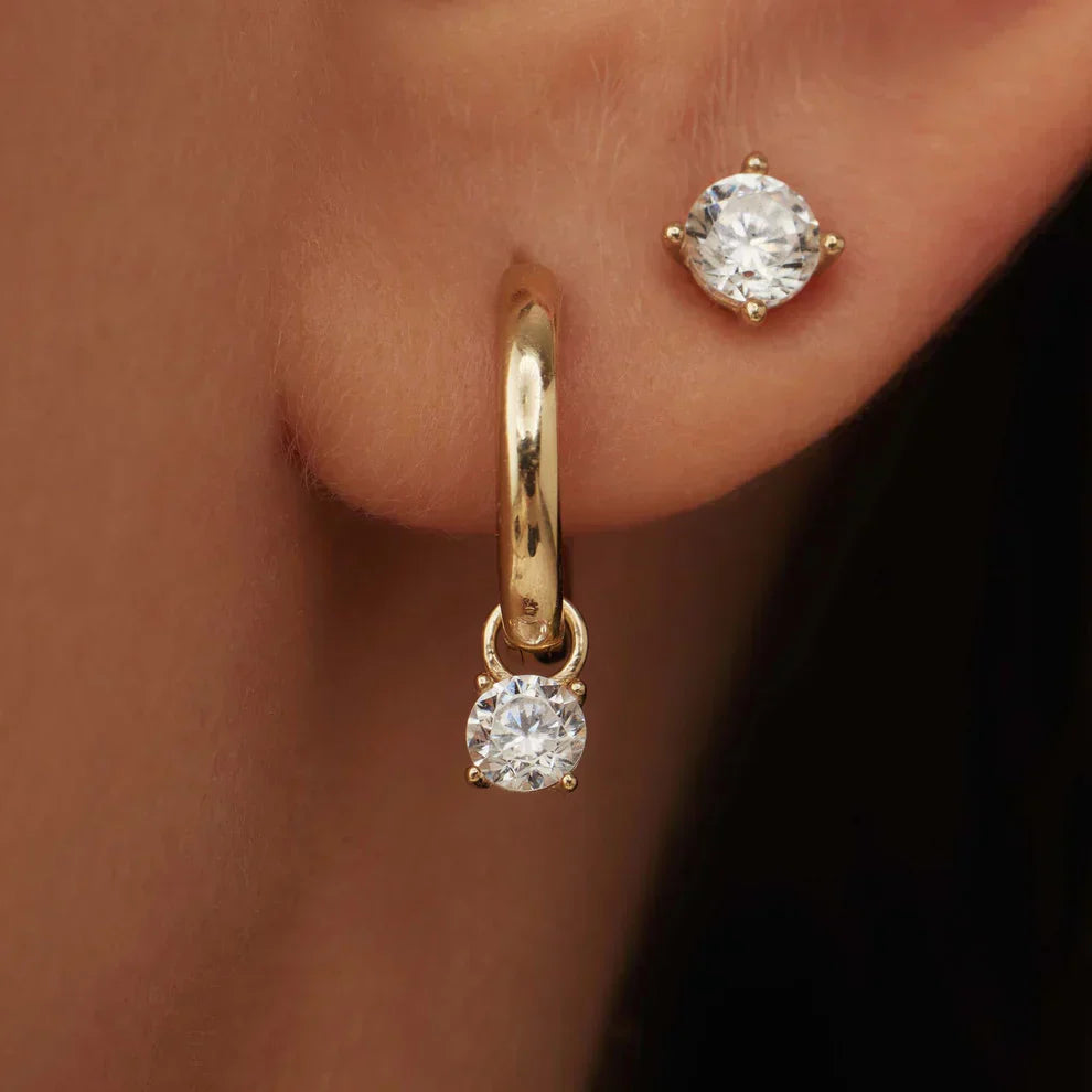 Gold Moon Tear Earrings