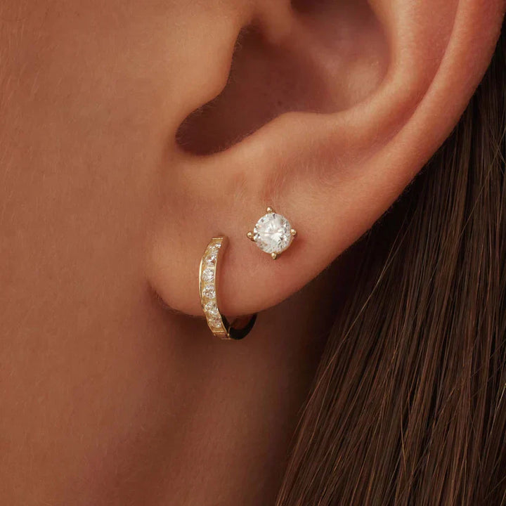 Gold Celestial Stone Earrings Set