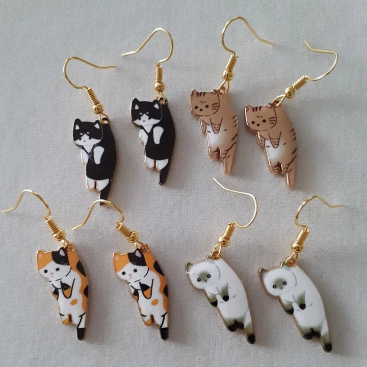 Cat-Shaped Dangle Earrings