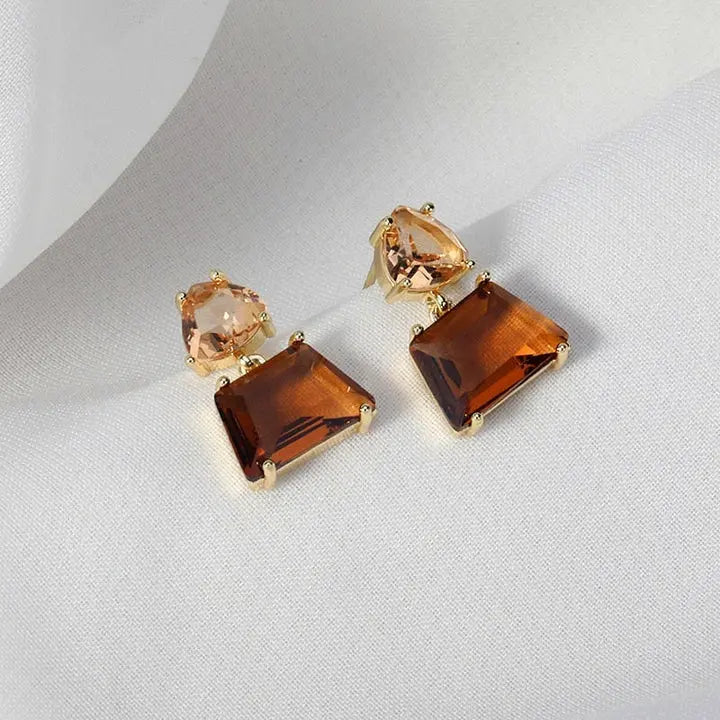 Gold Desert Crystal Earrings