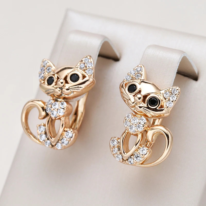 Chic Gold Cat Earrings