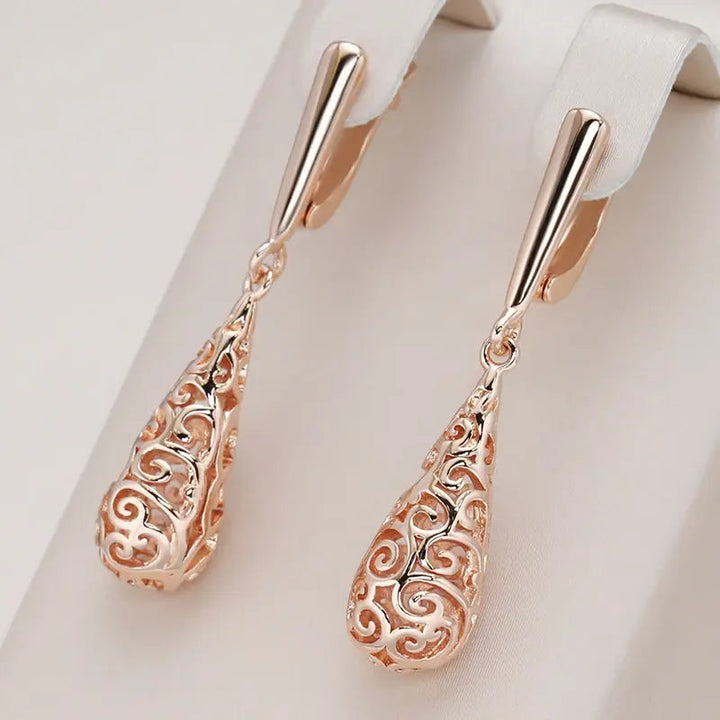 Mandala Pendant Gold Earrings