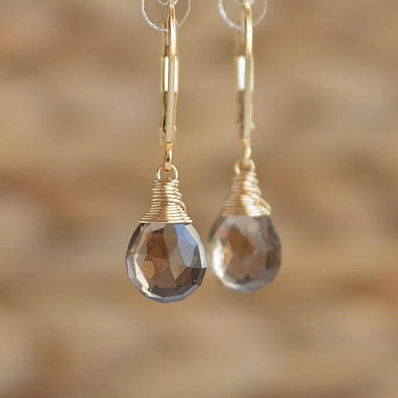 Gold Desert Crystal Earrings