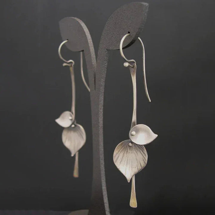 Antique Silver Leaf Earrings