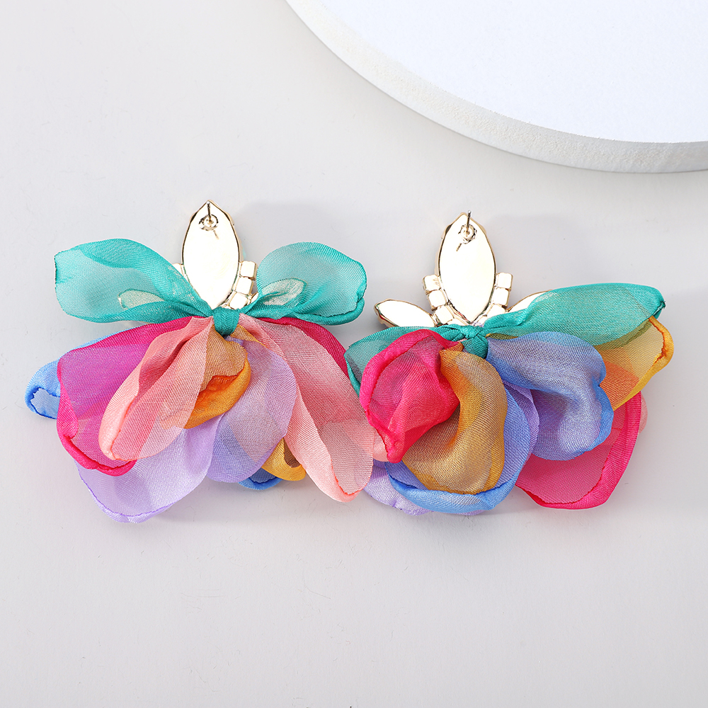Vibrant Floral Petal Earrings