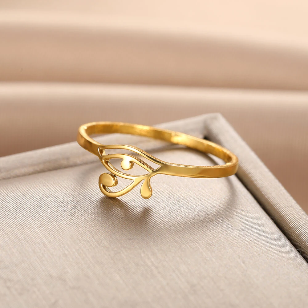 Gold Drop Eye Ring