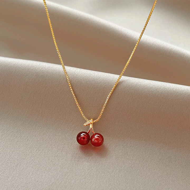 Gold Cherry Necklace