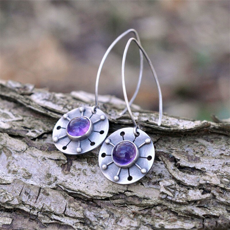 Chic Mauve Vintage Earrings