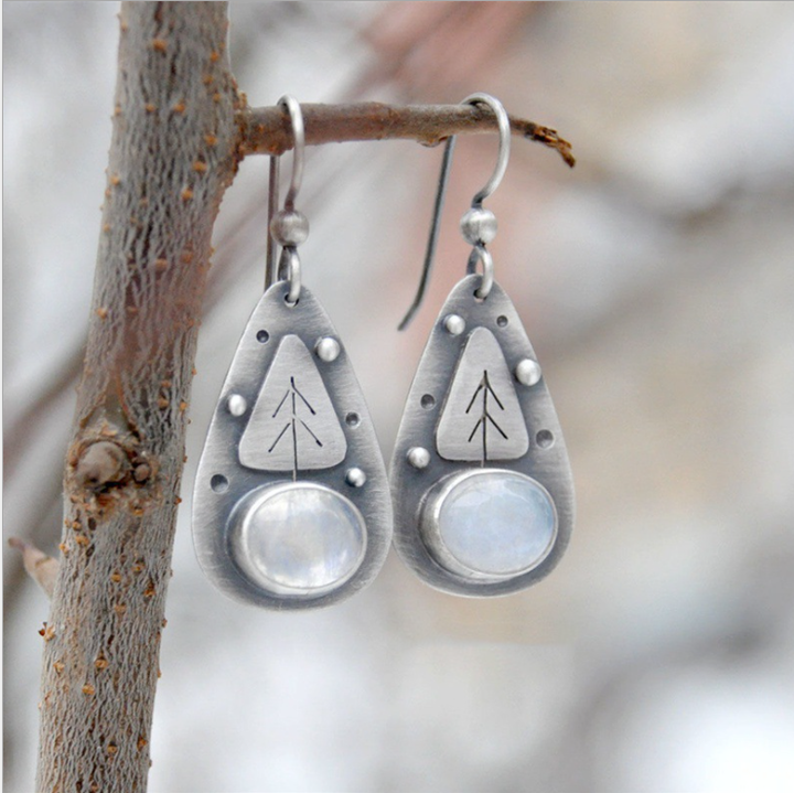 Moonstone Silver Earrings
