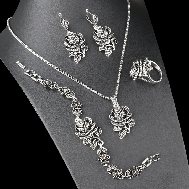 Elegant Silver Zirconia Jewelry Set