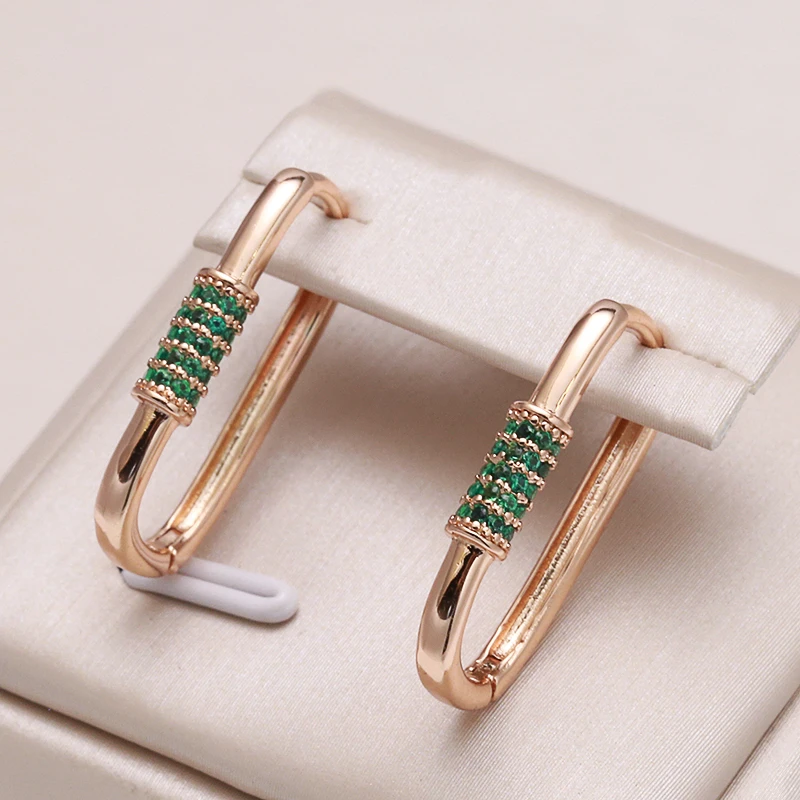 Chic Green Zirconia Stud Earrings