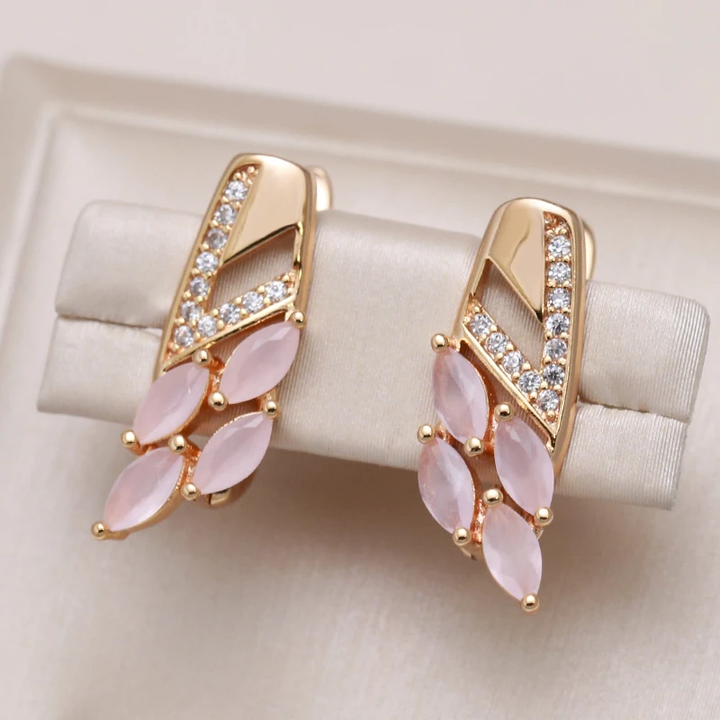 Chic Pink Crystal Earrings