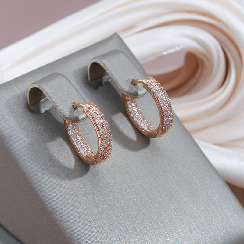 Chic Gold and Cubic Zirconia Earrings