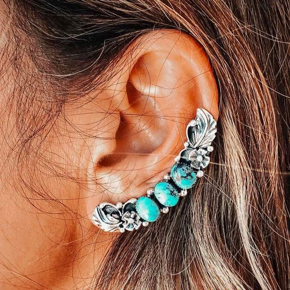 Turquoise Opal Silver Earrings