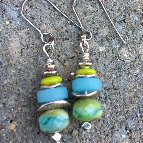 Silver Vintage Ocean Earrings