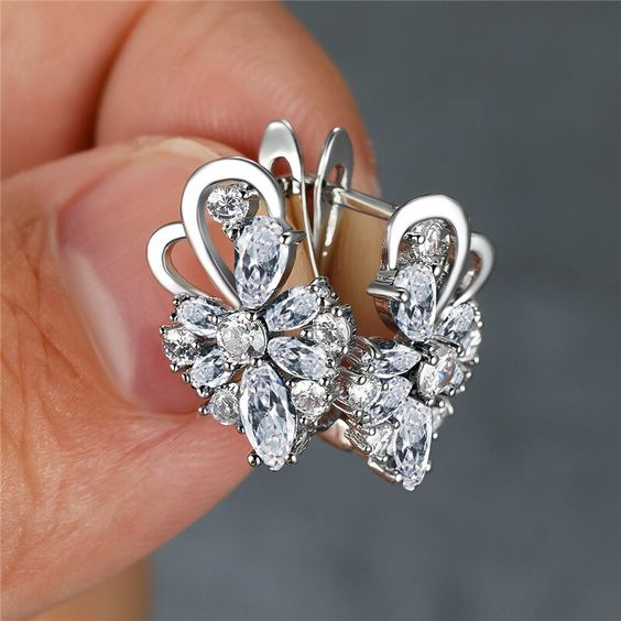 Sparkling Silver Earrings