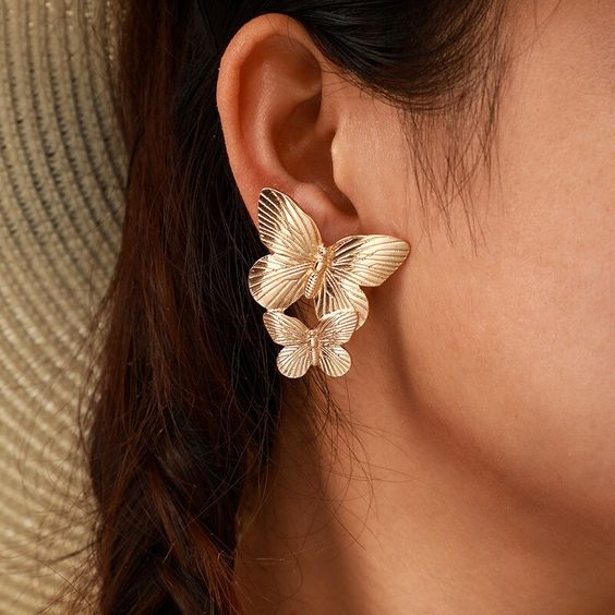 Golden Butterfly Vintage Earrings