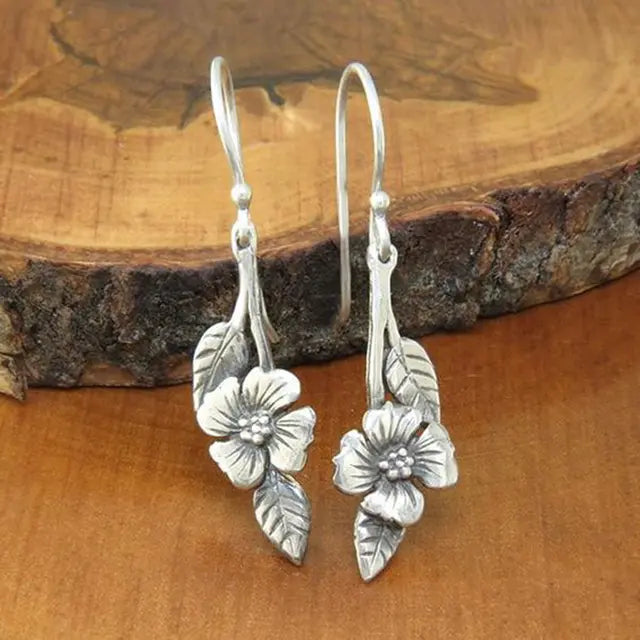 Vintage Pink Silver Earrings