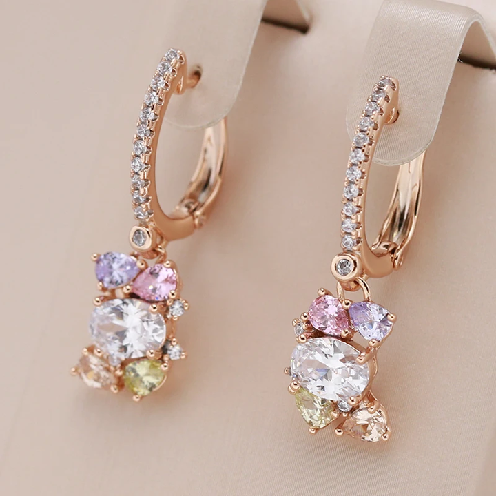 Chic Colored Crystal Earrings