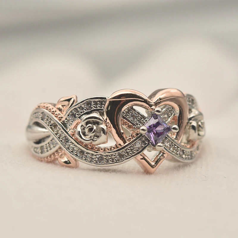 Rose Gold Heart Ring - Elegant and Shiny