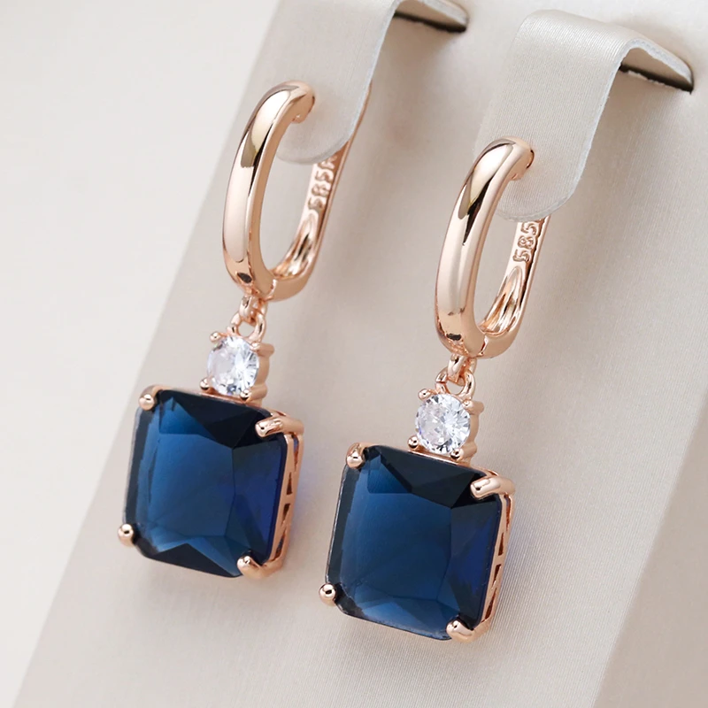Chic Dark Blue Crystal Earrings