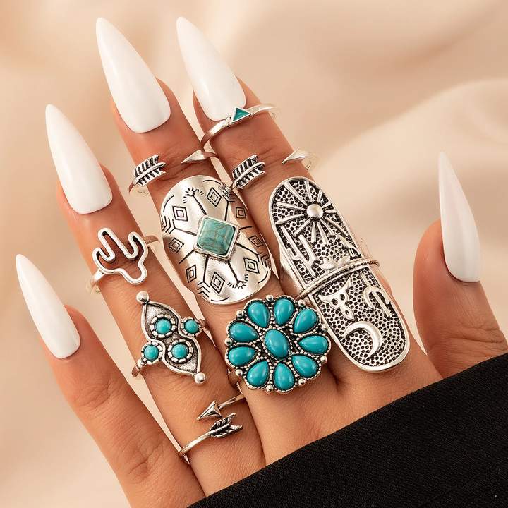 Adjustable Vintage Silver and Turquoise Ring