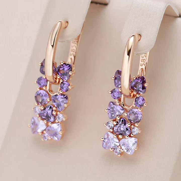 Chic Purple Zirconia Earrings