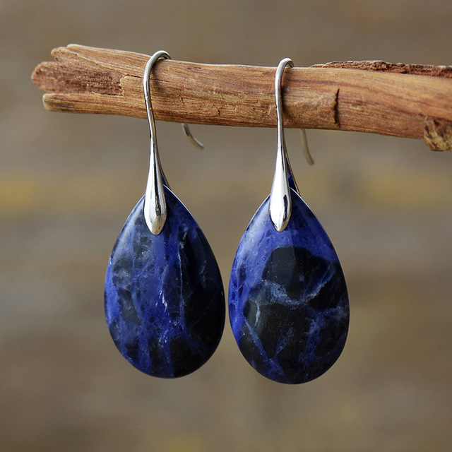 Retro Blue Stone Earrings