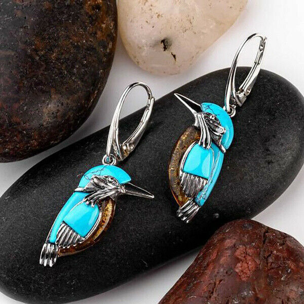 Vintage Blue Bird Earrings