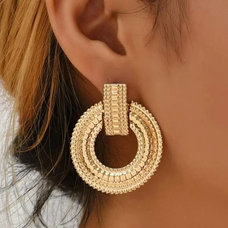 Gold Hollow Mandala Earrings
