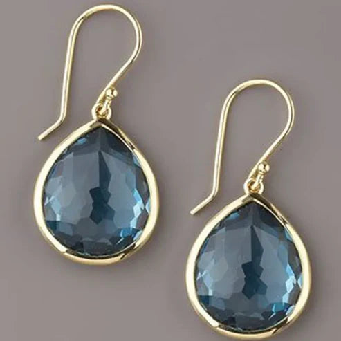 Blue Teardrop Crystal Earrings