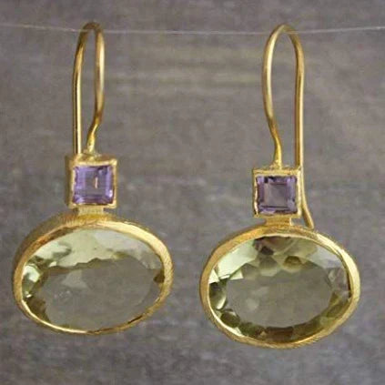 Gold & Green Crystal Earrings