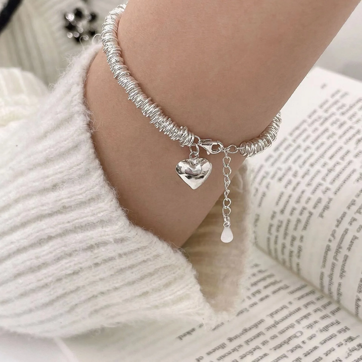 Chic Silver Heart Bracelet