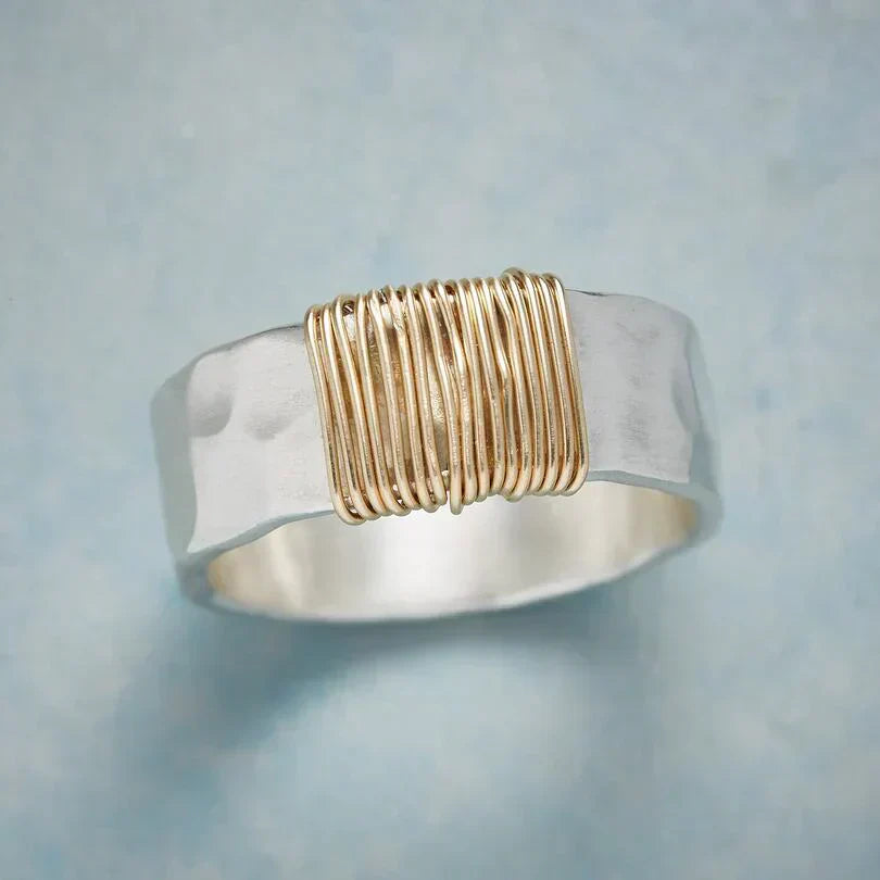 Boho Ring with Gold Accents