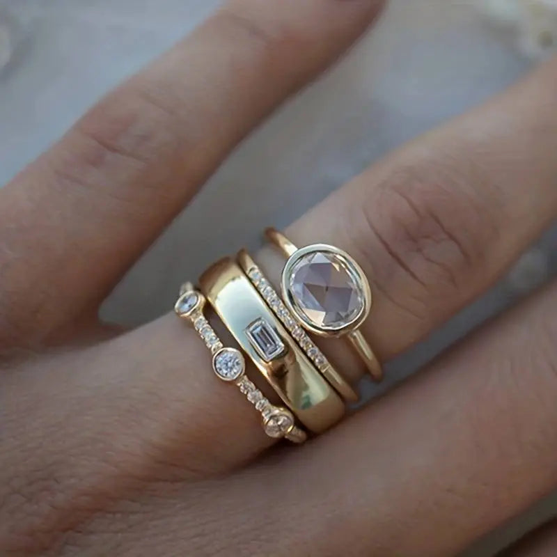 Vintage Gold Zirconia Ring