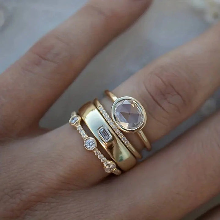 Vintage Gold Zirconia Ring