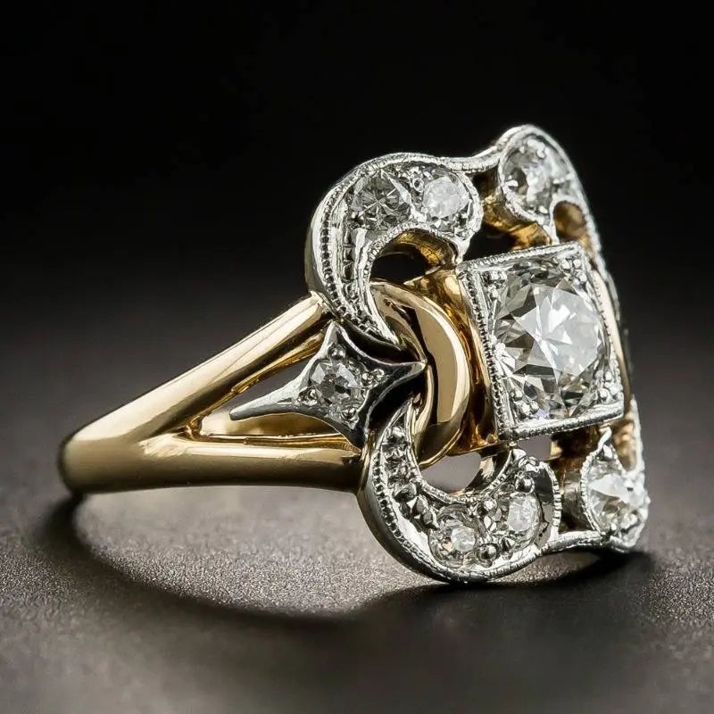 Vintage Gold Zirconia Ring