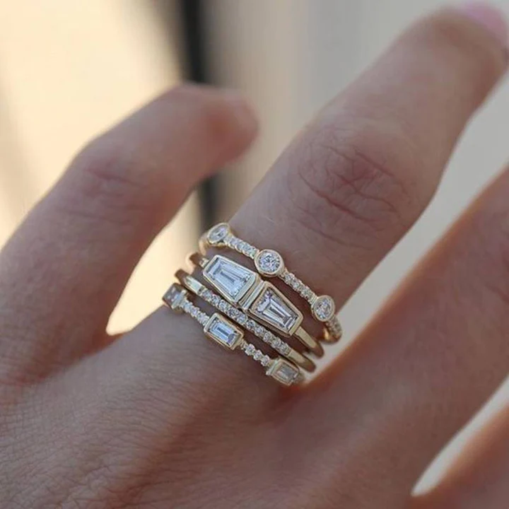 Vintage Gold Ring with Cubic Zirconia
