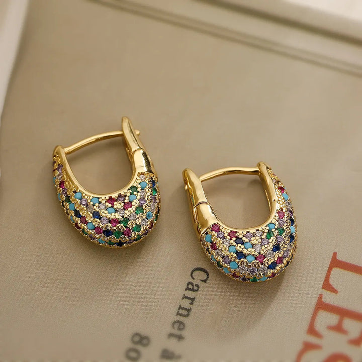 Chic Colored Crystal Earrings