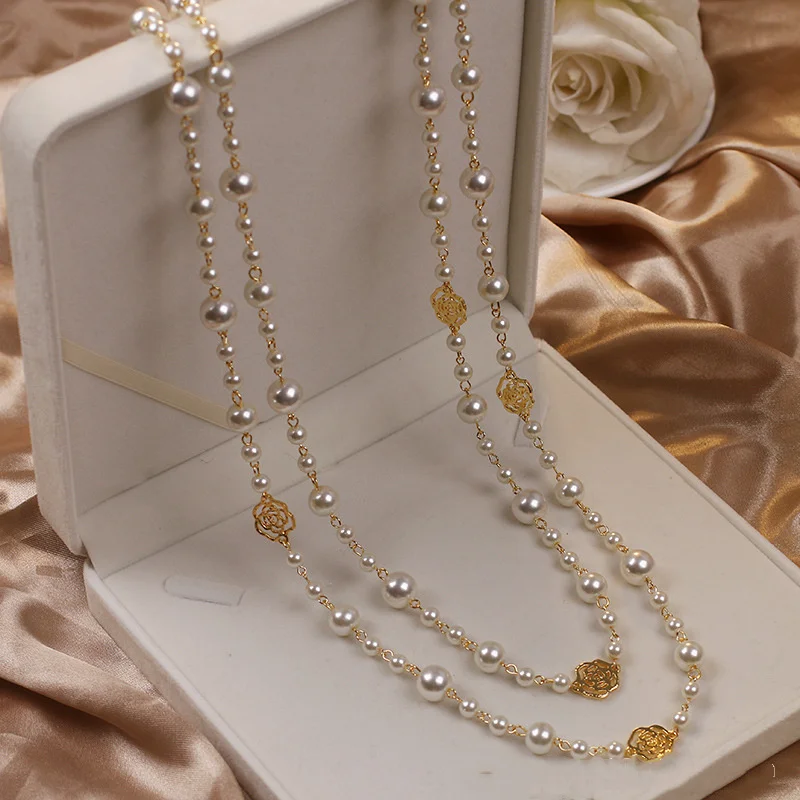 Elegant Pearl Gold Necklace