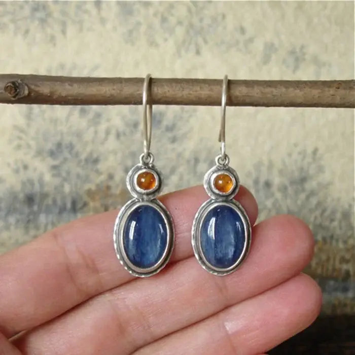 Vibrant Blue & Orange Earrings