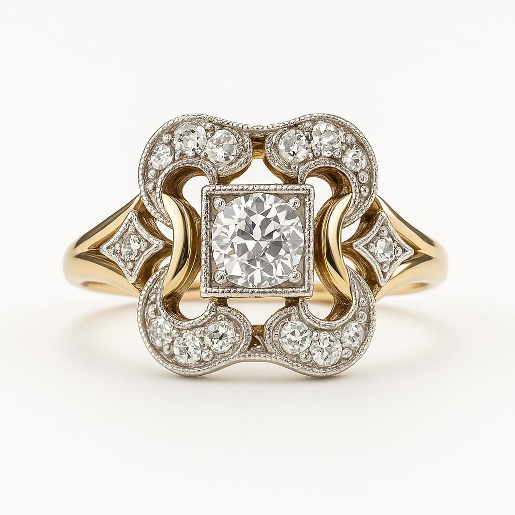 Vintage Gold Zirconia Ring