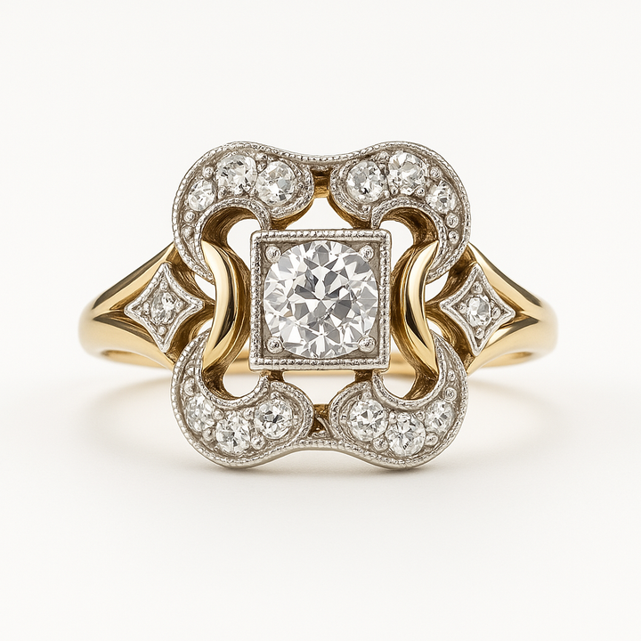 Vintage Gold Zirconia Ring